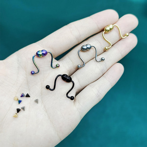 Anneau de nez magnétique en acier inoxydable, forme fer à cheval, à pointe, sans perçage, clip de nez unisexe, bijou à porter au quotidien - Product Image 2