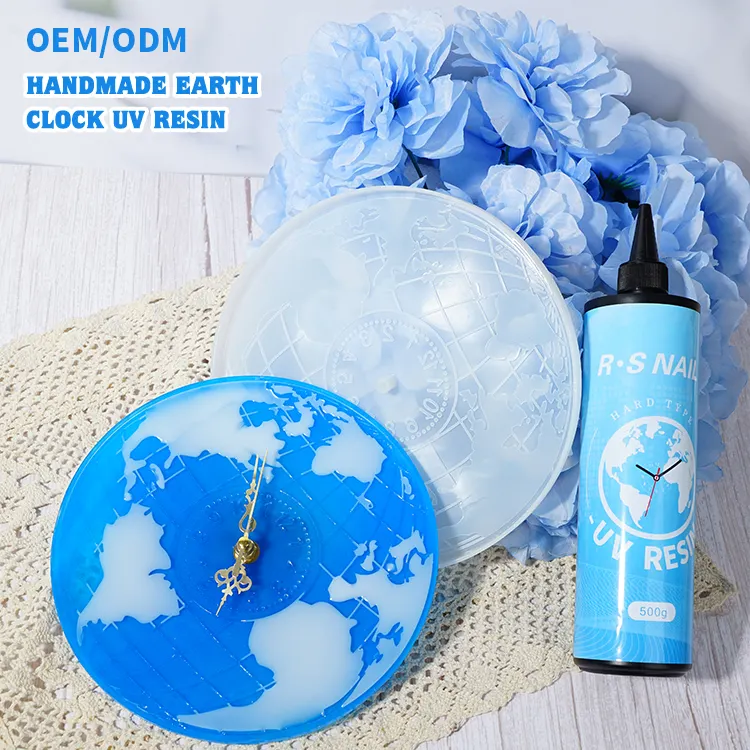 Diskon besar bahan inovatif warna murni Resin UV 3D jam bumi DIY Resin keras Oem desain kustom Resin R S untuk perhiasan kurir