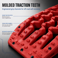 TCAL TT-05 Rouge – Barres de toit robustes, porte-charge latéral, planches de récupération, patins de traction en PP haute résistance pour pneus, pour l'extérieur et le 4x4
