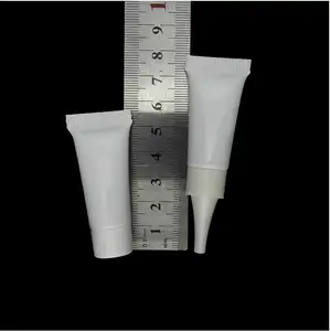 wholesale 5 ML plastic mini Cosmetic Tube with silver or gold lid, empty 5G white Cream Tube, 5ml eye cream Sample Tubes