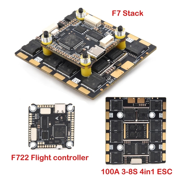 F7 F722 Fhd Icm42688 Gyro Flight Controller 100a 4-in-1 Esc Stack 3-8s Support Betaflight/Inav for Mark4 13-Inch Fpv Drone