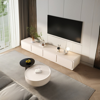 Minimaliste Moderne De Luxe En Bois Lcd Tv Stand Armoires Salon Chambre Flottant Meubles Blanc avec Tiroirs De Stockage Conception
