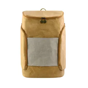 High quality backpack large capacity Eco-Friendly Washable Kraft Paper Vegan manufacturer golden supplier backpack cooler bag