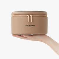 Grande trousse de toilette en cuir PU écologique personnalisée, fermeture à glissière, poignée, compartiments amovibles, organiseur de maquillage, trousse de voyage