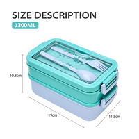 Thermos en acier inoxydable personnalisé avec logo, 1300 ml, boîte à lunch OEM, couvercle en acier inoxydable, deux compartiments, pour la rentrée scolaire, utilisation au bureau