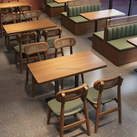 Ensemble de canapés modernes en cuir pour restaurants Tables et chaises en bois avec banquette souple pour restaurants Cafés Meubles