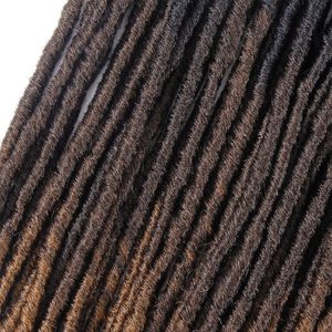 Nuevas trenzas 18 "Straight Gypsy Locs 3 <span class=keywords><strong>Tone</strong></span> Ombre Goddess Faux Locs Extensiones de cabello Trenzas sintéticas de ganchillo - Product Image 2