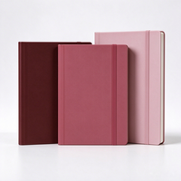 Carnet A5 personnalisé avec logo en feuille d'or, couverture rigide en PU, avec bande élastique, pour cadeau d'entreprise