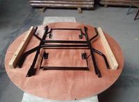 Mobilier d'extérieur commercial Dessus en bois avec pieds en métal Restaurant Hôtel en bois Table de banquet de mariage pliante