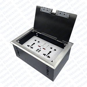 ZDK-200 mở loại lớn lên lên sàn ổ cắm kép gang Un anh chuyển đổi USB có thể điều chỉnh Ổ cắm điện thép không gỉ dưới sàn hộp - Product Image 5