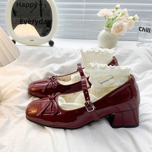 <span class=keywords><strong>Scarpe</strong></span> Mary Jane Vintage Chic in Stile Francese, Versatili, Tinta Unita, Nuova Collezione Primavera 2026, con Fiocco e Tacco Medio Grosso - Product Image 3