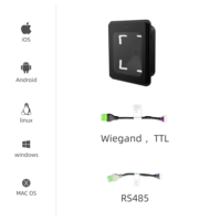 Lector de Códigos QR con Reconocimiento Ultra Rápido de 0.1 Segundos, Lectura de Tarjetas IC de 13.56MHz, Amplio Voltaje 5V-24V, (USB/RS232/485/Wiegand/TTL)