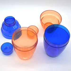 250ml Cocktail Shaker logo personnalisé coloré mini shaker à cocktail en plastique