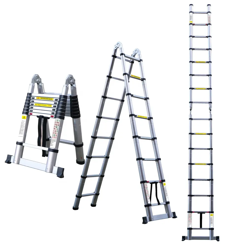 Multifunctional aluminium telescopic step ladder can be straight ladder/ "A" type ladder/stair ladder 3 IN 1