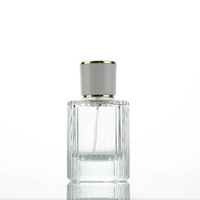 Bouteille de parfum en verre haut de gamme à rayures de 30ml/50ml, pulvérisateur à pompe, diffuseur de roseaux, recharge d'huile essentielle pour hommes, bouteille vide, vente en gros