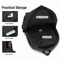 Sac à dos pour ordinateur portable avec logo personnalisé, 14 pouces, résistant à l'eau, sac à dos professionnel pour hommes, sac à dos d'école pour étudiants avec poche pour trolley