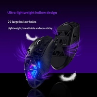 FURYCUBE G11 Mouse Gaming Nirkabel Tri Mode BT 2.4G PAW3311 Ringan Desain Berlubang 29 Lubang Pencahayaan RGB Untuk Gamer PC