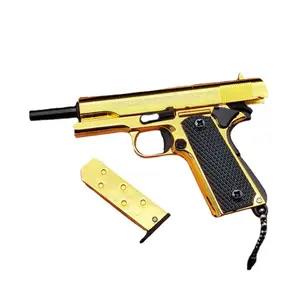 Fuya 1:3 Gold Farbe 1911 Voll metall Pistole Modell Spielzeug Schlüssel bund Mini Pistole Pistole Modell Schlüssel bund