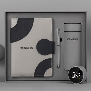 Ensemble cadeau personnalisé avec logo imprimé UV, broderie, carnet A5, stylo, bouteille, journal en cuir PU avec gourde isotherme pour promotions d'entreprise - Product Image 5
