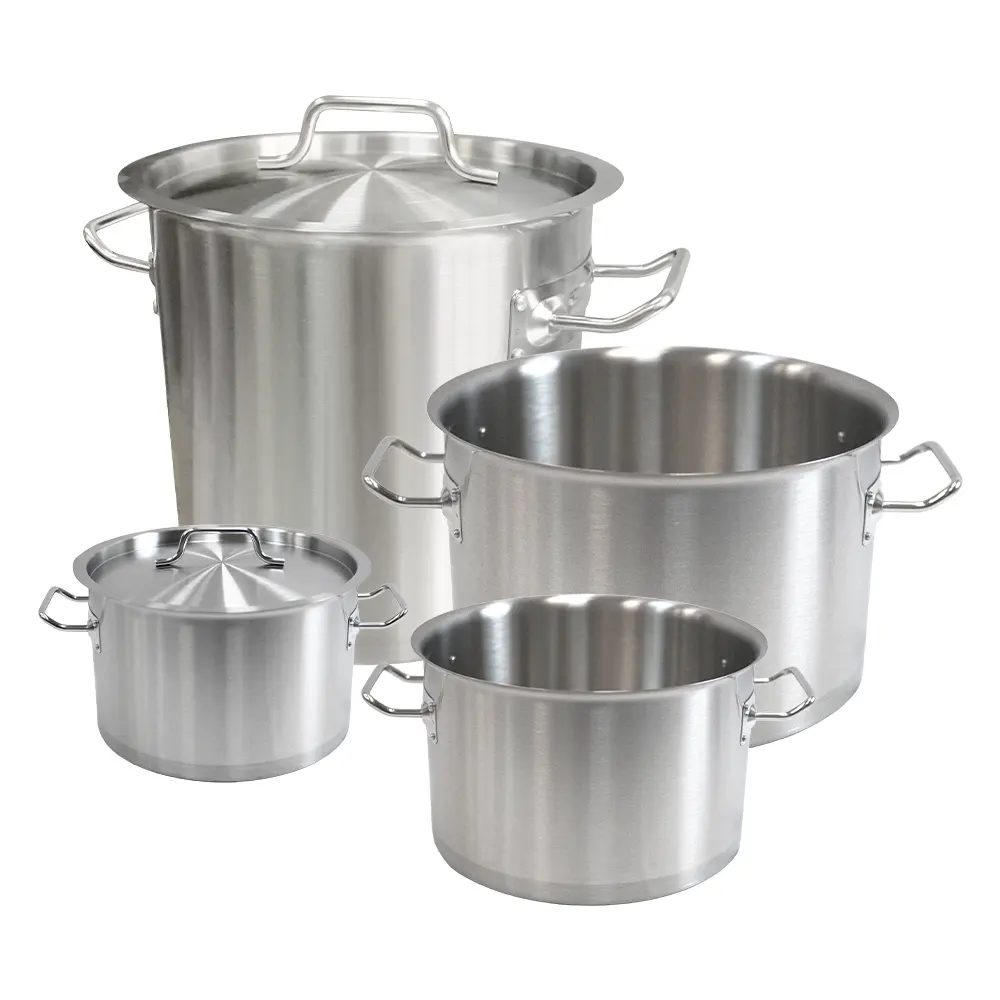 Panci masak Stainless Steel besar, panci sup air 20 Liter Stainless Steel dengan tutup, grosir