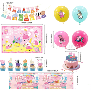 Set <span class=keywords><strong>de</strong></span> Decoración <span class=keywords><strong>de</strong></span> Fiesta <span class=keywords><strong>de</strong></span> Cerdito <span class=keywords><strong>de</strong></span> Dibujos Animados en Tonos <span class=keywords><strong>Pastel</strong></span>, Incluye Pancarta, Fondo, Adornos para <span class=keywords><strong>Pastel</strong></span>, Globos y Vajilla Desechable para <span class=keywords><strong>Cumpleaños</strong></span> Infantiles - Product Image 3