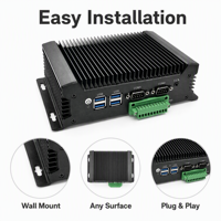 Computadora Industrial Integrada Sin Ventilador YCT, 4 Puertos USB 3.0, 2 Puertos COM RS232, GPIO, WiFi para Automatización de Visión Artificial SCADA