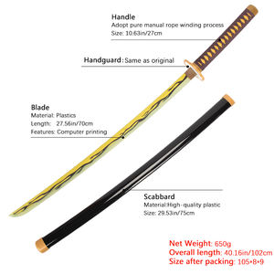 Alta calidad 104cm Demon Slayer Anime Swords <span class=keywords><strong>Kaigaku</strong></span> juguetes recargable Led luminoso espada accesorios para Kidults juegos de rol - Product Image 6