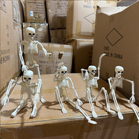 Squelette en plastique de style horrifique de 40 cm/15,7 po – Décoration non toxique et durable pour Halloween, Noël, Pâques, jardin et fêtes hantées