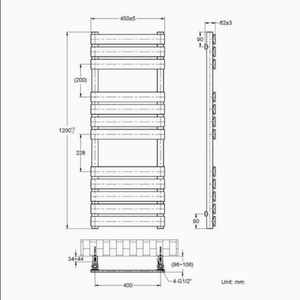 Radiateur Chauffe-Serviettes Électrique pour Salle de Bain, Panneau Chauffant en Acier pour Appareils Électroménagers - Product Image 5