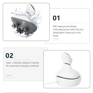 Recargable impermeable masaje relajación alivio cuerpo completo amasado vibración máquina masaje eléctrico cuero cabelludo masajeador de cabeza de mano - Product Image 3