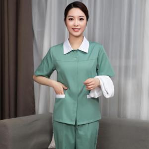 Eleganti Uniformi Bianche con Colletto <span class=keywords><strong>per</strong></span> Hotel, Nuovo Design Confortevole <span class=keywords><strong>per</strong></span> Personale di Pulizia, Vendite Premium - Product Image 2