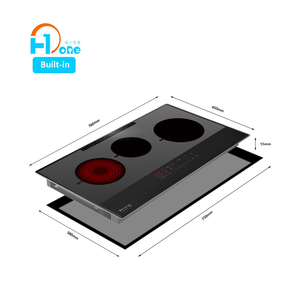 Placa de cocción inteligente Tuya Smart Kitchen con 3 quemadores, híbrida, de inducción e infrarrojos, empotrable. - Product Image 1