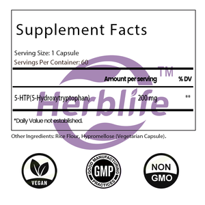 อาหารเสริม 5-HTP สำหรับปรับอารมณ์ รับผลิตแบบ OEM ODM และฉลากสินค้าส่วนตัว - ช่วยบำรุงสมอง ช่วยผ่อนคลายและนอนหลับได้ดีขึ้น ปราศจาก GMO - Product Image 3