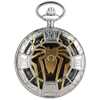 Reloj de Bolsillo con Cadena y Colgante de Araña Vintage, Estilo Steampunk, para Hombre