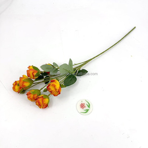 Prix de gros pour les fleurs artificielles en soie et les fausses tiges de roses colorées pour la décoration de mariage et d'événements à domicile - Product Image 3