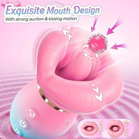 Vibrador de Lengua Ergonómico, Forma Curva que se Ajusta al Cuerpo Femenino, 10 Modos de Lamido, Recargable por USB