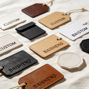 Étiquettes suspendues personnalisées en cuir PU de luxe |   Étiquettes de marque en relief et dorées pour vêtements et accessoires de mode - Product Image 2
