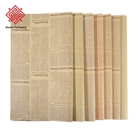 Carta da Regalo Floreale Stile Giornale Inglese Retrò Personalizzata Baoren Carta Riciclata Ecologica per Confezioni Artigianali