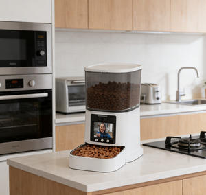 Distributeur intelligent <span class=keywords><strong>de</strong></span> nourriture pour animaux <span class=keywords><strong>de</strong></span> compagnie WiFi pour <span class=keywords><strong>chatons</strong></span>, capacité 5L, appel vidéo bidirectionnel, reconnaissance IA, conception étanche, alimentation à distance, ABS - Product Image 1
