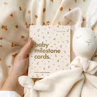 Premium 350gsm papier cartonné renard et jachère imprimés floraux et feuille d'or bébé jalon cartes boîte pour annonce de naissance