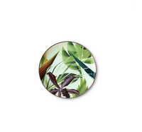 Service de vaisselle en céramique, vaisselle avec bordure dorée et feuilles vertes, assiette, livraison gratuite