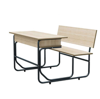 Meubles scolaires, table et chaise en bois, table double pour enfants, banc à deux places avec chaise adjacente