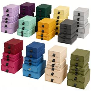 Custom Logo Printed Gift Packaging Paper Drawer Jewelry Packaging <b>Boxes</b> Set - Product Image 1