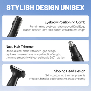 Trimmer per il naso da uomo 2025 professionale USB ricaricabile indolore per sopracciglia e rimozione peli facciali con motore potente - Product Image 4