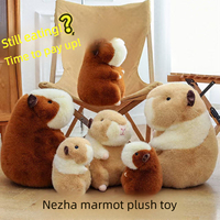 Peluche réaliste de hamster, animal en peluche de cochon d'Inde dodu, couleur Morandi, peluche apaisante pour le bureau, anti-stress, décoration, vente en gros