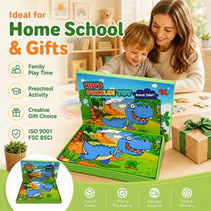 Fabricant OEM <span class=keywords><strong>de</strong></span> jouets en carton, puzzle personnalisé pour enfants, animaux, monstres, jeu éducatif pour enfants, puzzle, jeu <span class=keywords><strong>de</strong></span> puzzle, usine FSC - Product Image 6