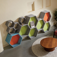 Diviseur acoustique hexagonal en polyester EPD SCS LCA, écologique, insonorisant, en PET