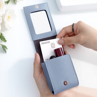 Mini pochette cosmétique de voyage pour rouge à lèvres avec miroir personnalisée
