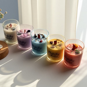 Pot en verre minimaliste nordique créatif Bougie parfumée Pebble Fleur séchée Parfum d'intérieur pour les bars et les vacances Cadeau d'anniversaire - Product Image 2