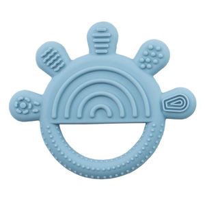 Nouveau design anti-sevrage, hochet à mâcher apaisant, anneau de dentition en silicone organique rond unisexe pour bébé - Product Image 5